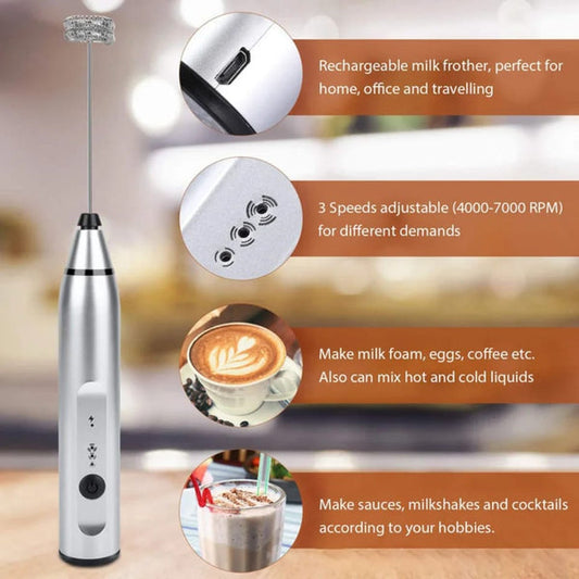 Automatic 2 in 1 Rechargeable Coffee Beater & Milk Frother